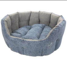 Load image into Gallery viewer, GorPets Camden Deluxe Dog Bed, Faux Fur 8cm Thick Walls Oval Puppy Dog Basket
