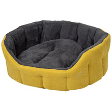 Load image into Gallery viewer, GorPets Camden Deluxe Dog Bed, Faux Fur 8cm Thick Walls Oval Puppy Dog Basket
