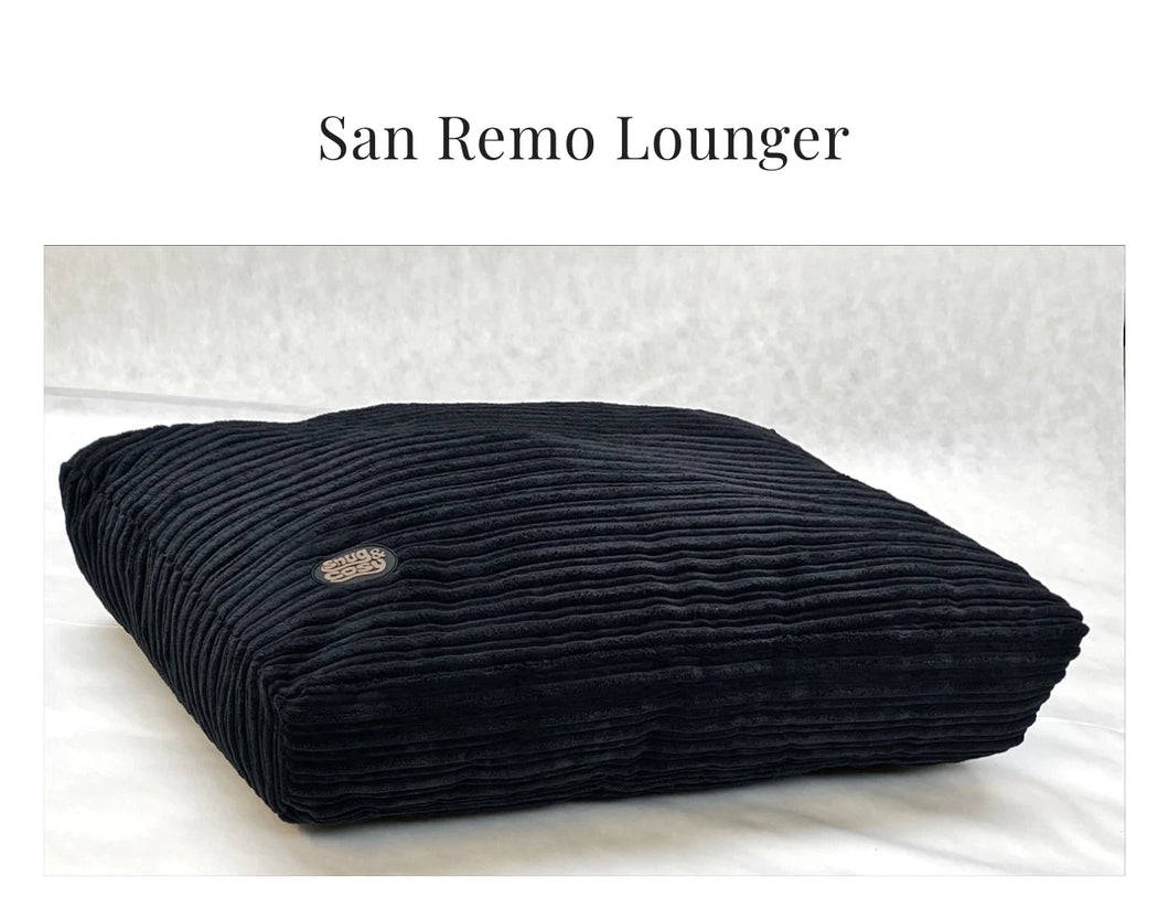 Snug & Cosy San Remo Dog Lounger Waterproof base Made in the UK for quality Reversible cushion.
