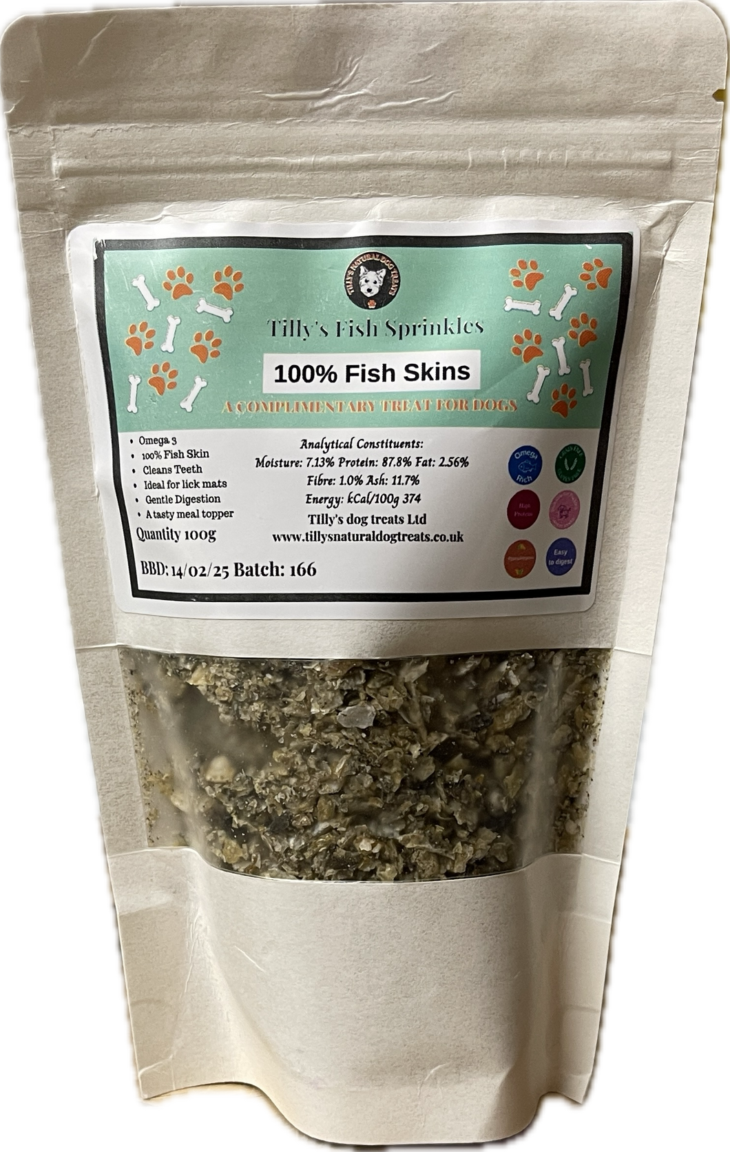 Tillys Enrichment Fish Sprinkles Ideal for enrichment mats & main meal toppers  for all breeds