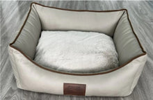 Load image into Gallery viewer, NEW RANGE! Tuscany UK Dog Bed faux leather Luxury pet bed  High walls for security
