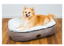 Load image into Gallery viewer, Bed Preorder now NEW RANGE Snug &amp; Cosy Oval faux fur high quality made uk dog beds
