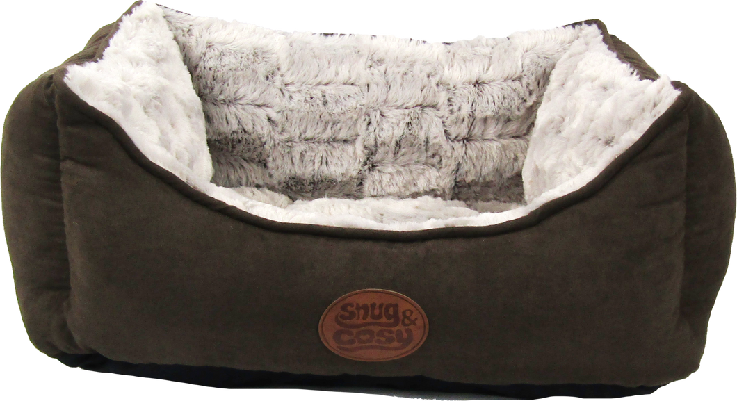 Snug & Cosy Novara Print range Dog Bed with reversible cushion UK Made Luxury pet bed