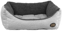 Load image into Gallery viewer, Snug &amp; Cosy The Polka Dot Print Bed Waterproof base Made in the UK for quality Reversible cushion.
