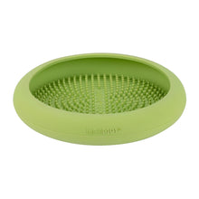 Load image into Gallery viewer, The Lickimat UFO in green perfect for sticking to the car window , hard floors or freezer doors also ideal in the bath for wash day 
