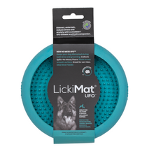 Load image into Gallery viewer, LickiMat UFO front image with packaging on product. 
